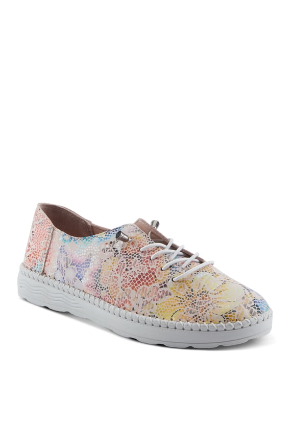 Women's Garner Slip-On Sneakers - Floral Design, Removable Insoles, Leather Upper, Made in Turkey