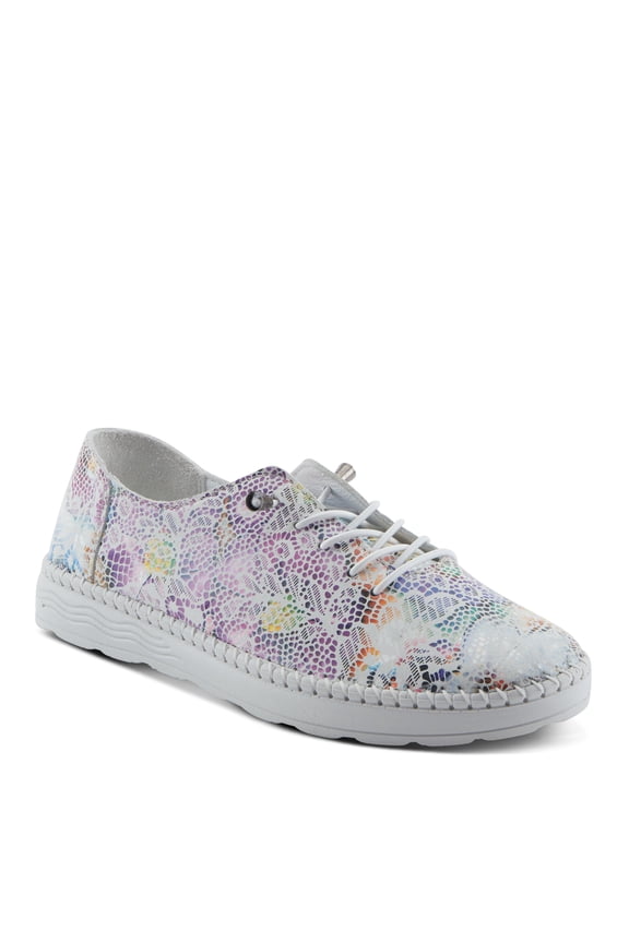 Women's Garner Slip-On Sneakers - Floral Design, Removable Insoles, Leather Upper, Made in Turkey