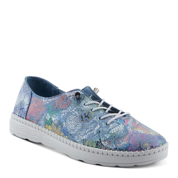 Spring Step Women's Garner Slip-On Sneakers - Floral Design, Removable Insoles, Leather Upper, Made in Turkey
