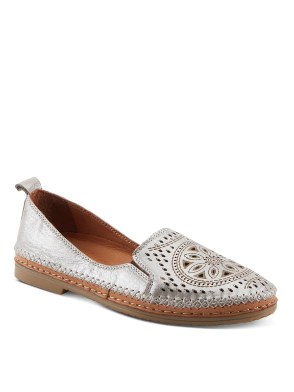 Women’s Ingrid Loafers – Premium Leather Slip-On with Laser Cutout Design, Elastic Goring and Lightweight Flat Sole for Comfortable Stylish Wear