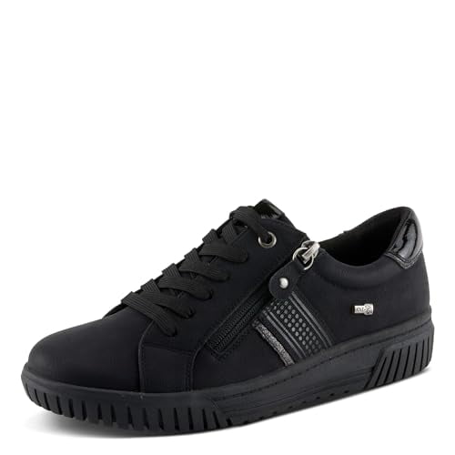 Spring Step Women's Jamia Relife Sneakers – Dual Closure with Laces and Zipper – Plush Textile Lining, Shock Absorbing, Water Resistant Synthetic Upper