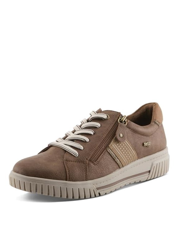 Women's Jamia Relife Sneakers – Dual Closure with Laces and Zipper – Plush Textile Lining, Shock Absorbing, Water Resistant Synthetic Upper