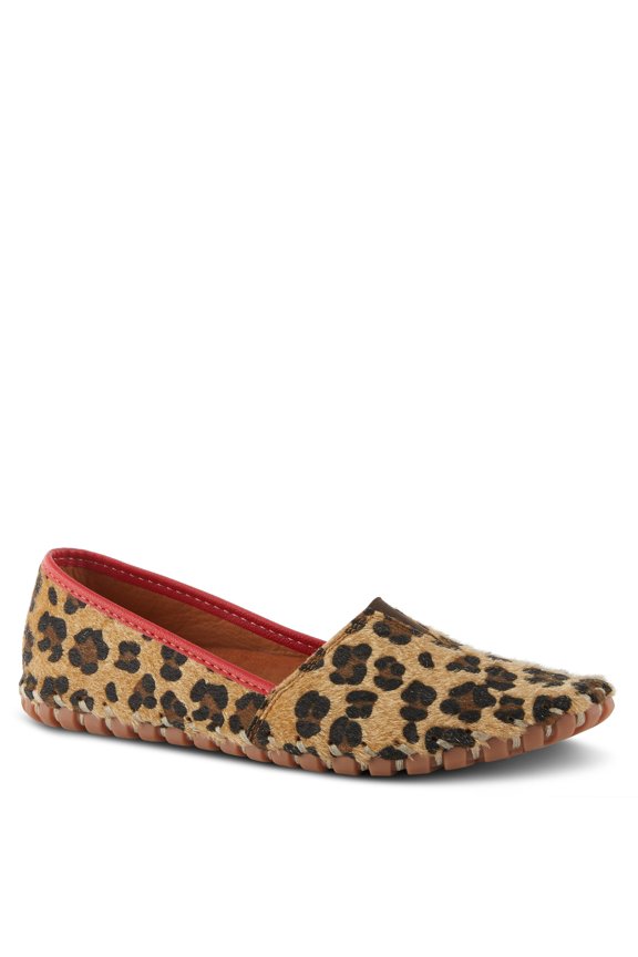 Kathaleta-Hide Shoes for Women - Ladies Leather Booties with Rubber Outsole - Comfortable Slip-On Flat Shoes for Womens