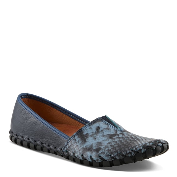Spring Step Women's Kathaleta Premium Leather Slip-On Moccasin Shoes – Comfortable Flat Shoes with Removable Insole, Rubber Sole & Elegant Stitch Detailing