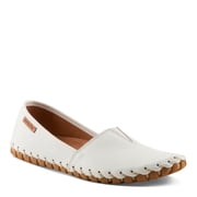 Spring Step Women's Kathaleta Premium Leather Slip-On Moccasin Shoes   Comfortable Flat Ladies Shoes with Removable Insole, Rubber Sole & Elegant Stitch Detailing