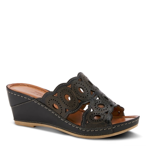 Spring Step Labarnas Women’s Leather Wedge Sandal with Comfort Insole