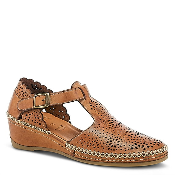Spring Step Women's Leather Adjustable Ankle Strap Wedges Airy