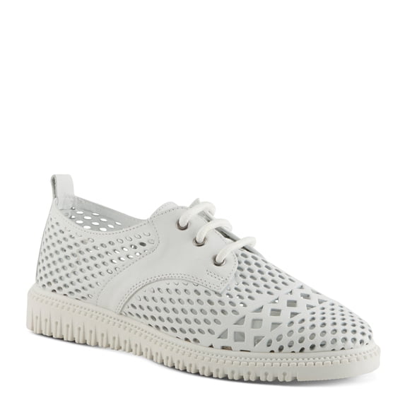 Spring Step Women's Mulan Lace-up Leather Sneaker – Perforated Design with Removable Insoles