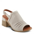 thumbnail image 1 of Spring Step NOCTIUM Women's Stacked Heel Sandals with Perforated Leather Upper and Peep-Toe Detail, 1 of 2