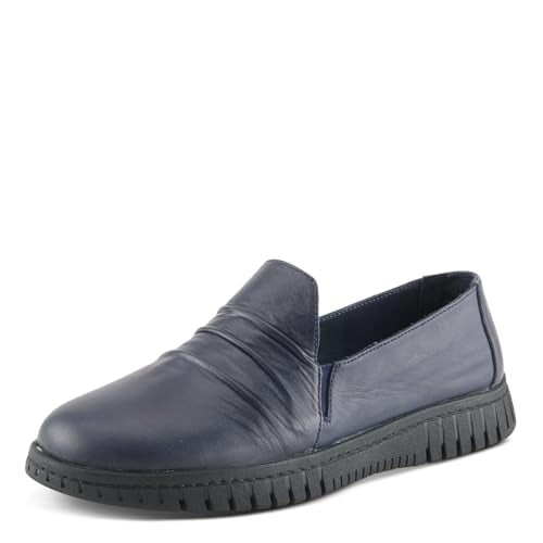 Spring Step Women's Patton Slip-On Shoes with Twin Elastic Gore, Ruching Leather, and Removable Insoles