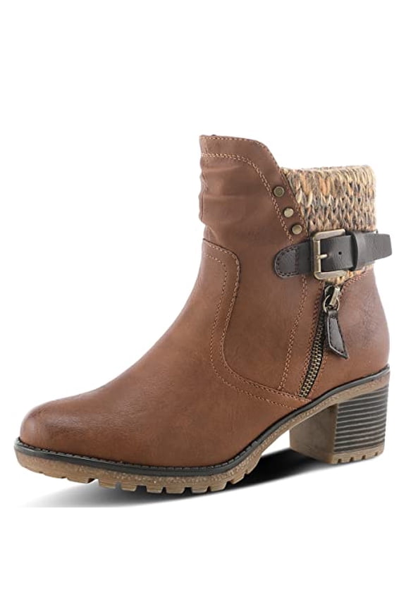 Relife Style Rene Knee High Ankle Boots for Women | Shoes for Women with Zipper Closure, Sweater Knit Cuff and Faux Fur Insole