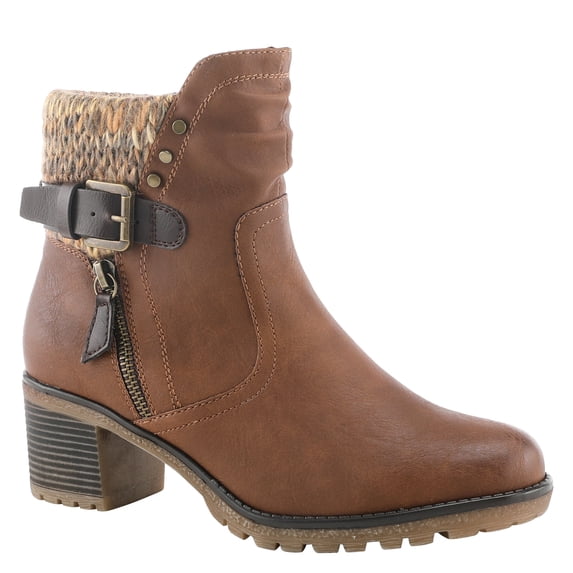 Spring Step Relife Style Rene Knee High Ankle Boots for Women | Shoes for Women with Zipper Closure, Sweater Knit Cuff and Faux Fur Insole