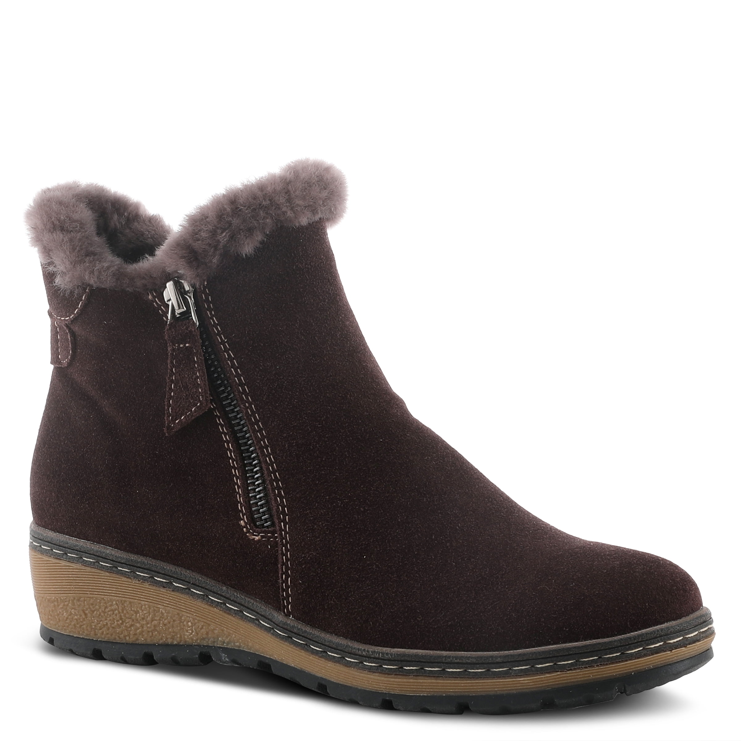 Spring Step Women's Achieve Winter Boot - Water Resistant Suede, Faux Fur, Buckle Straps