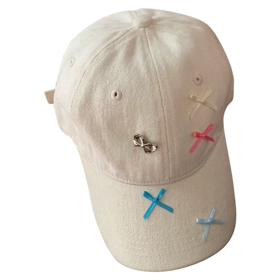 Spring Style Cute Bow Baseball Cap for Women College Hat Outdoor Fashion Sun