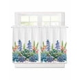 thumbnail image 1 of Spring Succulent Short Blackout Curtains 45 Inch Long Retro Watercolor Plant Rod Pocket Kitchen Curtains, 2 Panels Thermal Insulated Room Darkening Drapes for Bedroom, 30"W x 45"L, 1 of 5