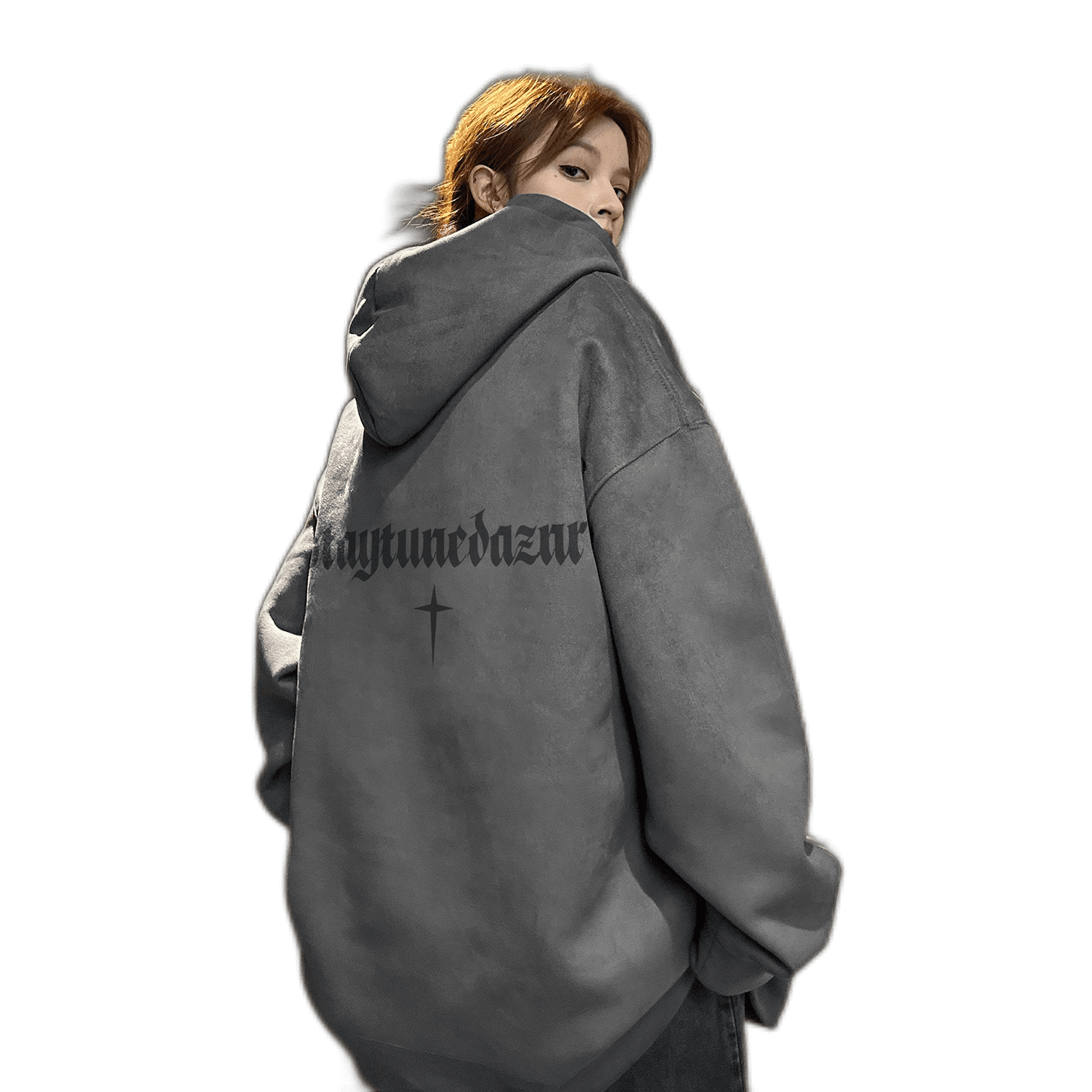 Spring Suede Hoodie Couple'S Hooded Sweatshirt Beige M