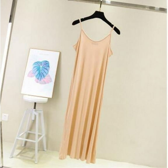Spring Summer 2025 Woman Tank Dress Casual Modal Sexy Camisole Elastic Female Home Beach Dresses O-Neck Camis Sexy Dress