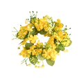 thumbnail image 1 of Spring Summer Artificial Flower Garland Candle Ring - Mini Floral Wreath Table Centerpiece, Wedding Party Home Door Decor, Festive Floral Candle Holder for Indoor Outdoor Events, 1 of 6