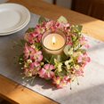 thumbnail image 1 of Spring And Summer Artificial Flower Garlands, Mini Floral Wedding Candle Ring for Table Centerpiece, Wreath for Party Home Door Decoration, General Purpose Floral Arrangement for Everyday Home Use, 1 of 6