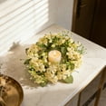thumbnail image 1 of Spring And Summer Artificial Flower Garlands, Mini Floral Wedding Candle Rings, Wedding Wreath Table Centerpieces, Party And Home Door Decorations, 1 of 6