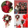 thumbnail image 1 of Spring Summer Artificial Silk Rose Valentine's Day Wreath, Door Wall Decor, Realistic Fabric Rose Wreath for Wedding Party, Romantic Home Decor, Anniversary Gift Idea, 1 of 9