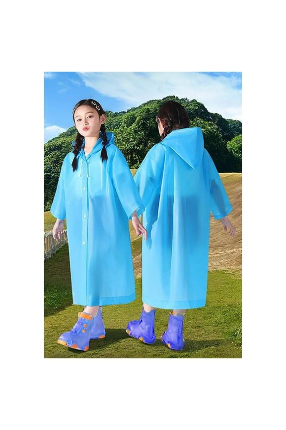 Spring Summer and Autumn Boys' and Girls' Plain Color Buttoned Thick Poncho Raincoats Rain Ponchos Girls Coats Size 16 18 Kids Size 12 Winter Coat Summer Rain Coat Toddler 6x Rain Coat Girls