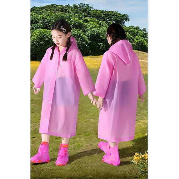 Spring Summer and Autumn Boys' and Girls' Plain Color Buttoned Thick Poncho Raincoats Rain Ponchos Girls Light Winter Coats Boys Coat Size M Kid Light Girls Size 12 Clothes Summer Girls Vest