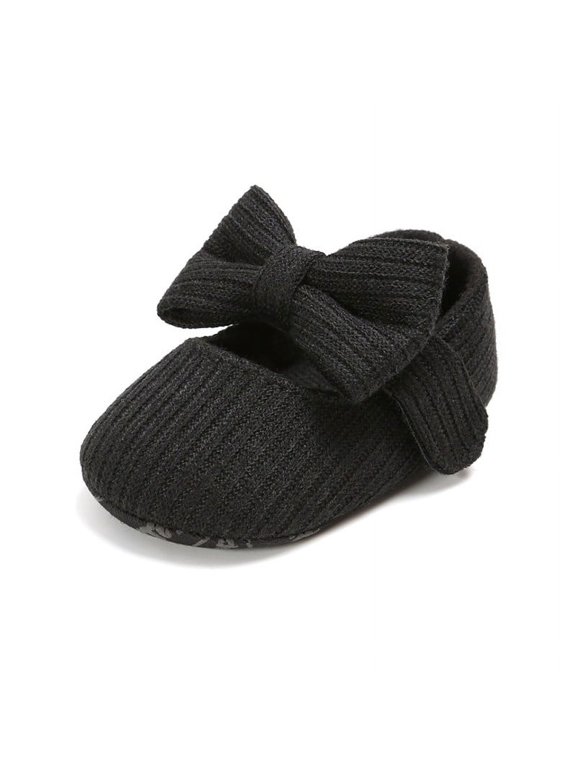 Spring Summer Baby Girls Big Bowknot Decor Soft Soled Shoes First Walkers