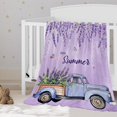 thumbnail image 1 of Spring Summer Baby Throw Blanket Small Farmhouse Summer Theme Floral Blanket for Toddler Swaddle Pet Crib Soft Fuzzy Plush Fleece Blankets Purple Lavender Flower Decorative Blanket 30x40, 1 of 1