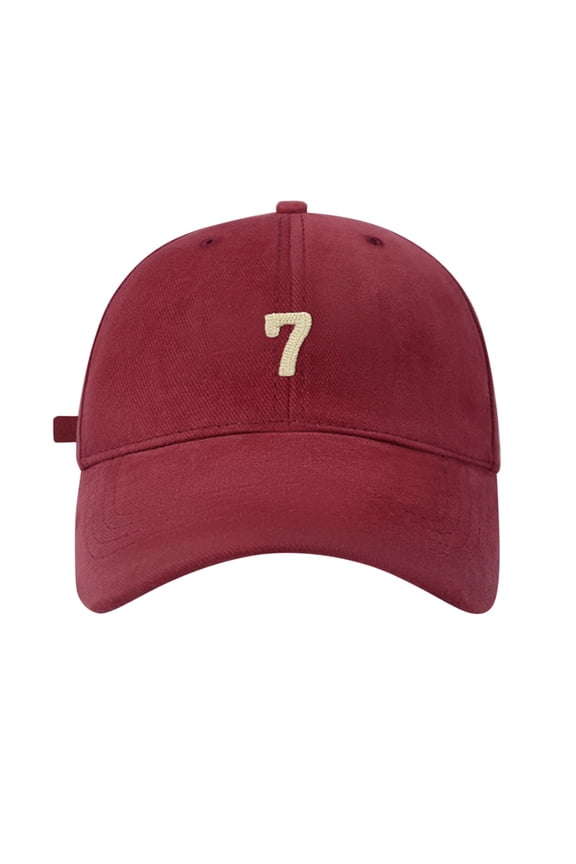 Spring Summer Big Head Soft Top Seven Digital Solid Duck Tongue Baseball Cap Hats for Men and Women