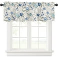 thumbnail image 1 of Spring Summer Blue Floral Curtain Valances for Kitchen Window Farmhouse Gray White French Country Rod Pocket Valance Windows Treatments 1 Panel Short Curtains 54x18 Inch for Bedroom Bathroom Decor, 1 of 5