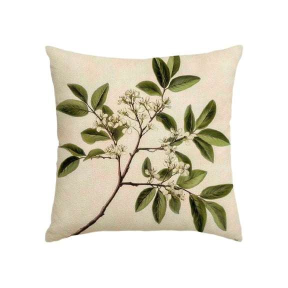 Spring Summer Botanical Art Pillow Covers, Vintage Throw Pillow Case Decoration, Linen Cushion Covers for Couch Sofa Bedroom Living Room Home Decor