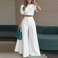thumbnail image 1 of Spring/Summer Casual Chic Short Top and Pants Two-Piece Set, 1 of 6