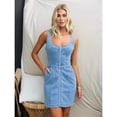 thumbnail image 1 of Spring/Summer Casual Slim Fit Denim Sleeveless Dress for Women, 1 of 5