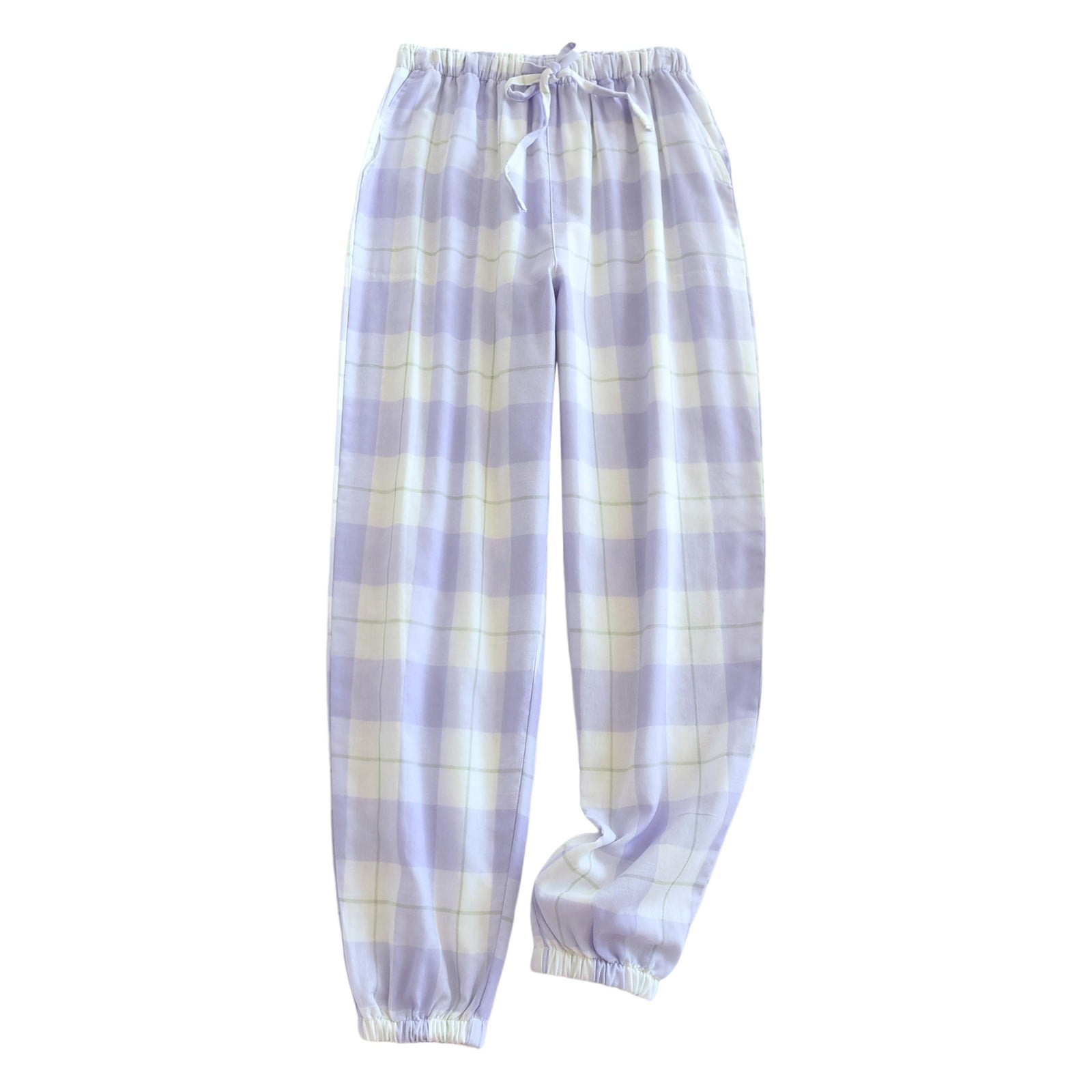 Spring/Summer Checkered Pajama Pants Women's Pants Loose And Comfortable Large Size Outwear Four