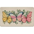 thumbnail image 1 of Spring Summer Colorful Butterfly Decorative Front Door Mat, Eucalyptus Leaves Doormat Indoor Outdoor Non-Slip Floor Entryway Rug, Seasonal Home Kitchen Decoration 17x30 Inch, 1 of 6
