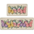 thumbnail image 1 of Spring Summer Colorful Butterfly Kitchen Rugs Set of 2, Eucalyptus Leaves Kitchen Mats Decor, Seasonal Floor Door Mat Home Decorations -17x30 and 17x47 Inch, 1 of 1