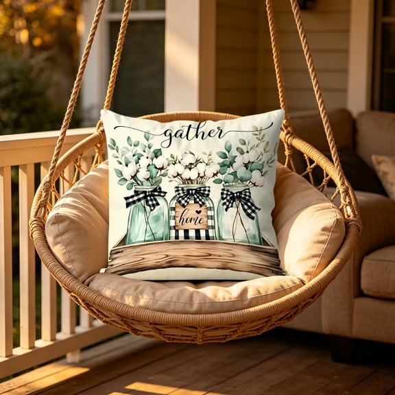 Spring Summer Cushion Pillow Cover 45x45cm 18x18 Inch Simple Floral Letter Decorative Pillowcase Soft Breathable for Home Living Room Sofa, Seasonal Home Decor Textile（A）