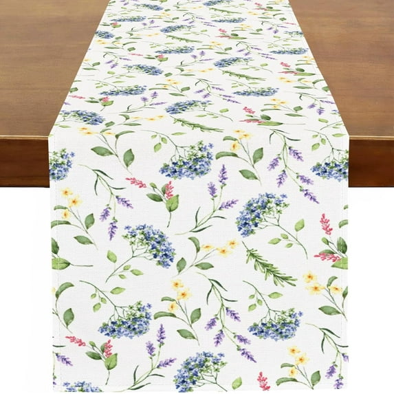 Spring Summer Daisy Flowers Table Runner Watercolor Sunflowers Runner Table Kitchen Dinning Table Wedding Anniversary Party Holiday Home Decor 13x108 Inch