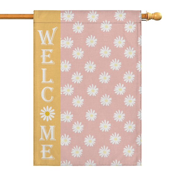 Spring Summer Daisy Garden Flag 28x40 Inch Double Side for Outdoor Courtyard Garden Decor Flowers Welcome Holiday Flag for Outside Decoration