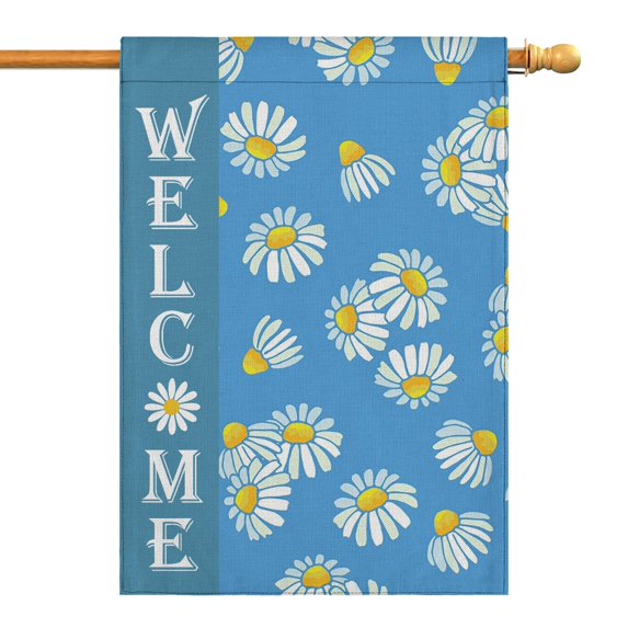 Spring Summer Daisy Garden Flag 28x40 Inch Double Side for Outdoor Courtyard Garden Decor Flowers Welcome Holiday Flag for Outside Decoration