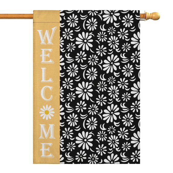 Spring Summer Daisy Garden Flag 28x40 Inch Double Side for Outdoor Courtyard Garden Decor Flowers Welcome Holiday Flag for Outside Decoration