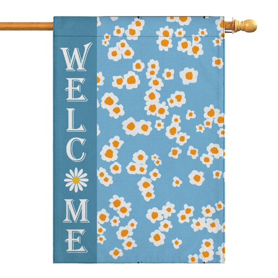 Spring Summer Daisy Garden Flag 28x40 Inch Double Side for Outdoor Courtyard Garden Decor Flowers Welcome Holiday Flag for Outside Decoration