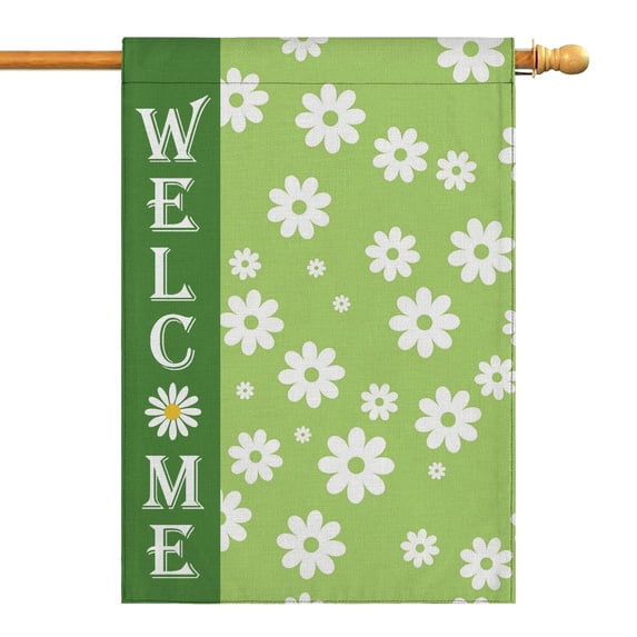 Spring Summer Daisy Garden Flag 28x40 Inch Double Side for Outdoor Courtyard Garden Decor Flowers Welcome Holiday Flag for Outside Decoration