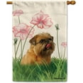 thumbnail image 1 of Spring Summer Dog Decorative House Flag Brussels Griffon Lotus Flowers Outdoor Banner for Yard Farmhouse Double Side 28x40 Inch, 1 of 5