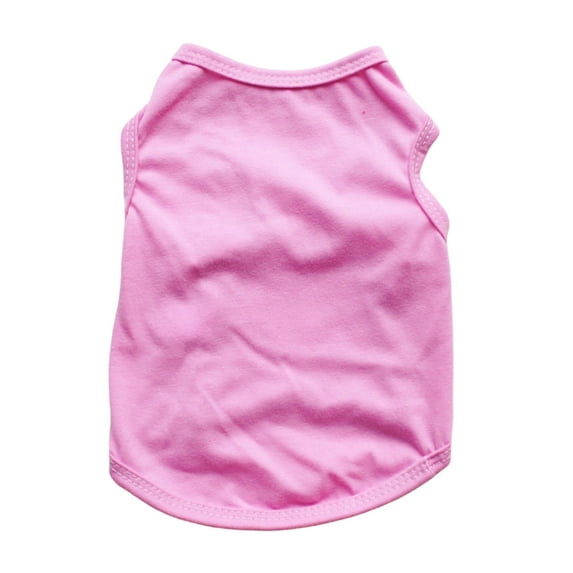 Spring Summer Dog T-Shirt Blank Sleeveless Puppy Tank Top Breathable Solid Color Cat Outfit Lightweight Pet Apparel for Small Medium Kitten Tee Clothes for Daily Wear Lounging Photoshoot(Pink)
