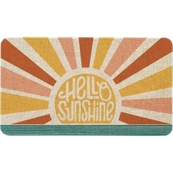 Spring Summer Door Mat 30 X 17 Inch Hello Sunshine Doormat Indoor Outdoor Entrance Floor Mat Non Slip Spring Summer Decor Rubber Welcome Mats