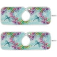 thumbnail image 1 of Spring Summer Dragonfly Floral 2PCS Faucet Absorbent Mat Kitchen Faucet Sink Splash Guard Microfiber Cloth Faucet Splash Catcher Water Absorbent Mat Behind Faucet, Faucet Mat for Kitchen Sink 30x5in, 1 of 7