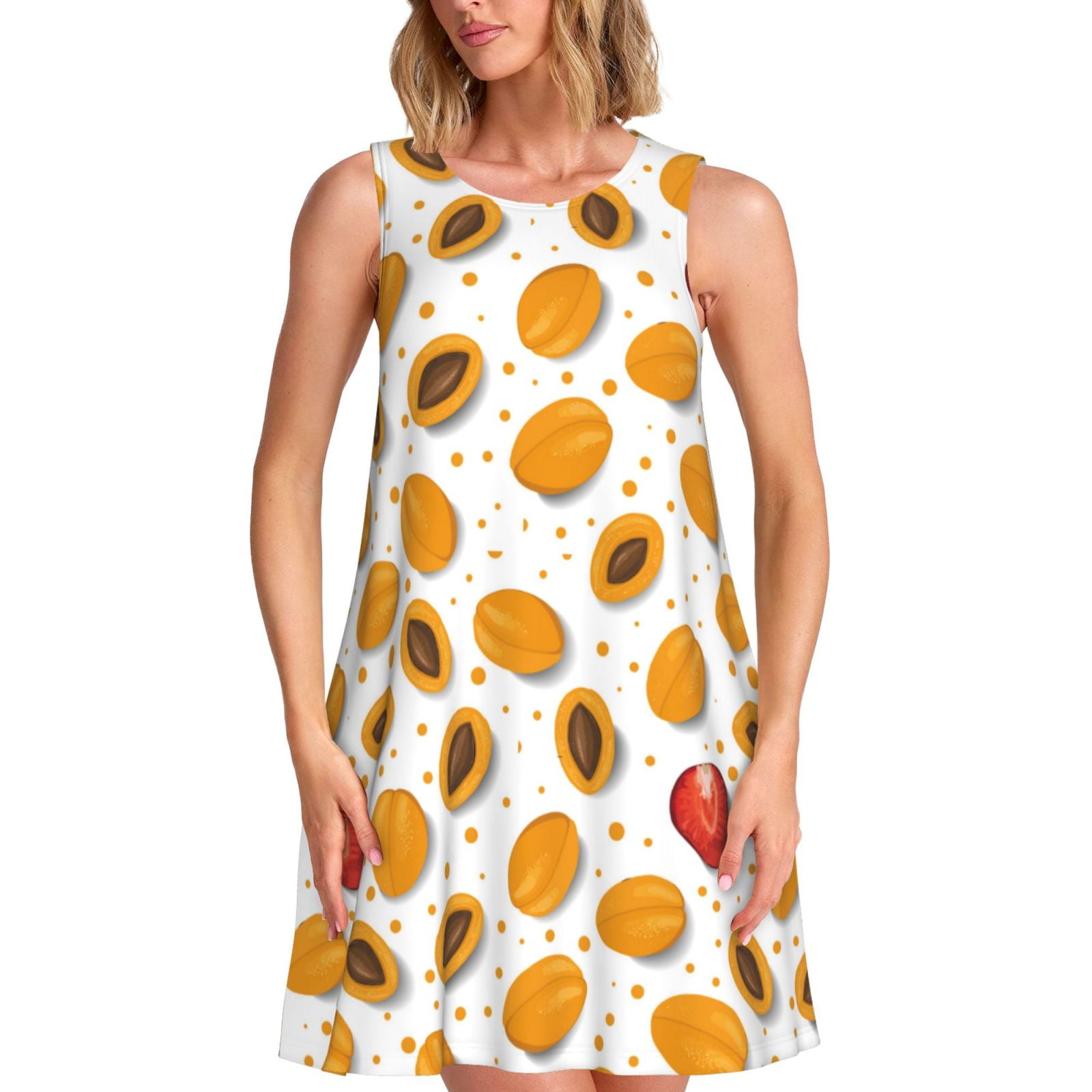 Spring Summer Dresses for Women 2025 - Apricots Fruits Beach Vacation ...