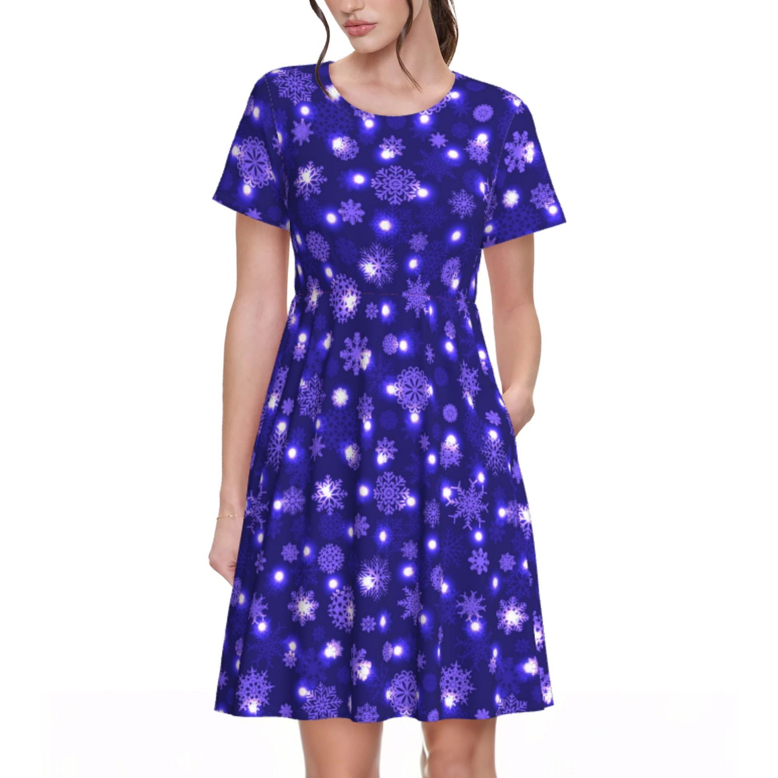 Spring Summer Dresses for Women 2025 - Beautiful Purple Snowflakes ...